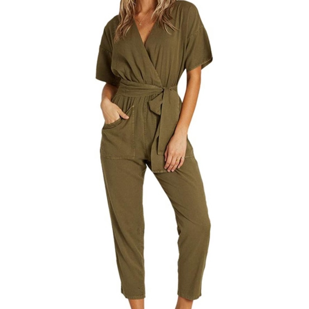 Billabong women’s jumpsuit olive green size large